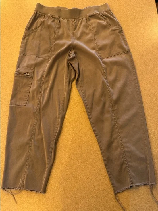 C&C California Olive-Tan Elastic Waist Cargo Pants - Picture 1 of 6